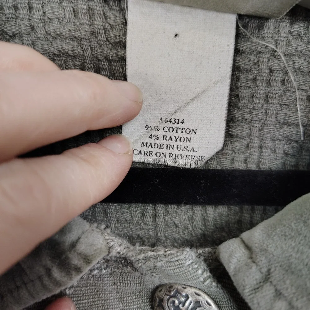 Mark & Mazie Green‎ Shacket Womens M Velvet Corduroy Lagenlook Woodland Fairy